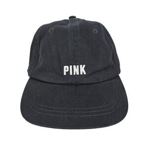 VS PINK BLACK BASEBALL CAP – WHITE EMBROIDERY – ADJUSTABLE STRAP – STREETWEAR
